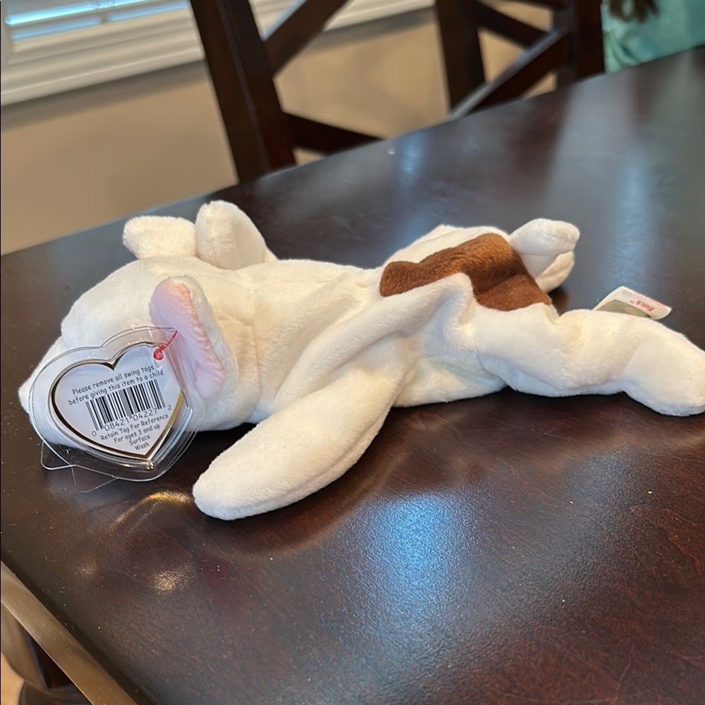 Ty White and Brown Stuffed Animal